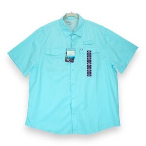 NWT The American Outdoorsman Men's Fishing Shirt XXL Turquoise Cool+ 40 UPF
